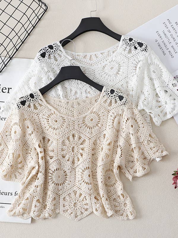 Crosa - Crochet Hollow Out Cardigan for Women for wholesale by Funkyrel® Atzbranding Limited