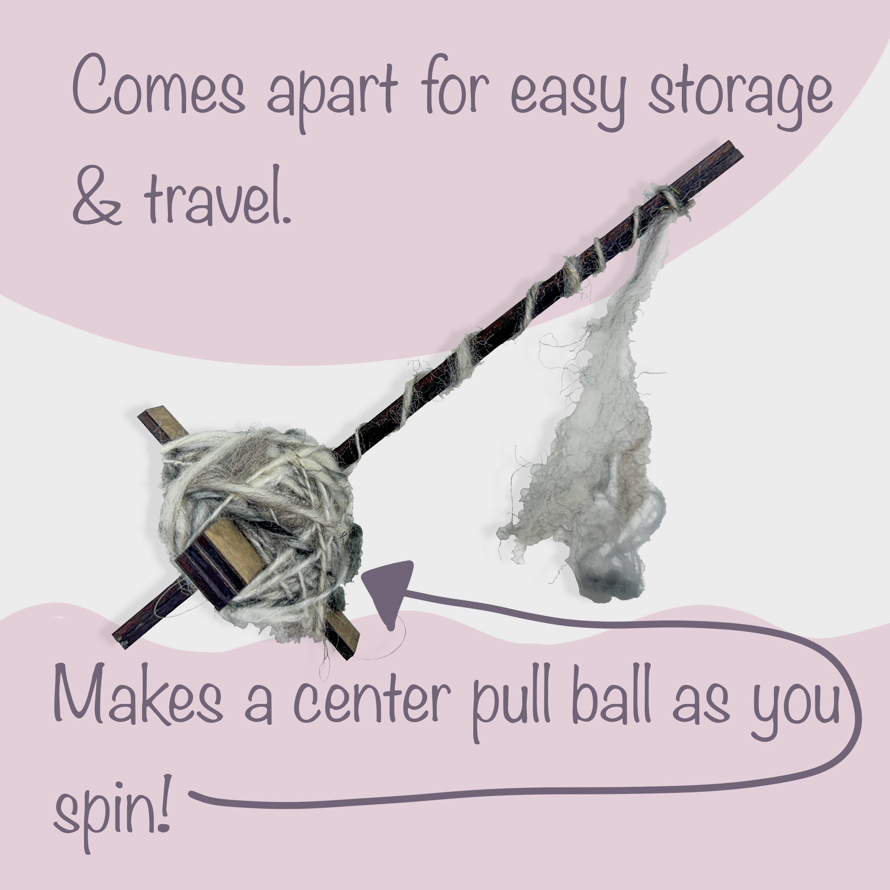 Art by Erica H & Rebel Stitchers - Wholesale Knitting/Crochet Supplies - Turkish Spindle - Large Size - Handmade Baltic Birch 2