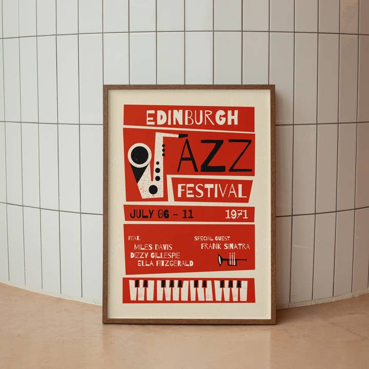 Jaffa Orange - Vente Poster - Affiche Vintage Jazz d'Édimbourg, Style Rétro Original2