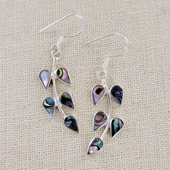 Abalone Vine Earring XEGD-ABL-E40 for wholesale by Sadie Green's Jewelry