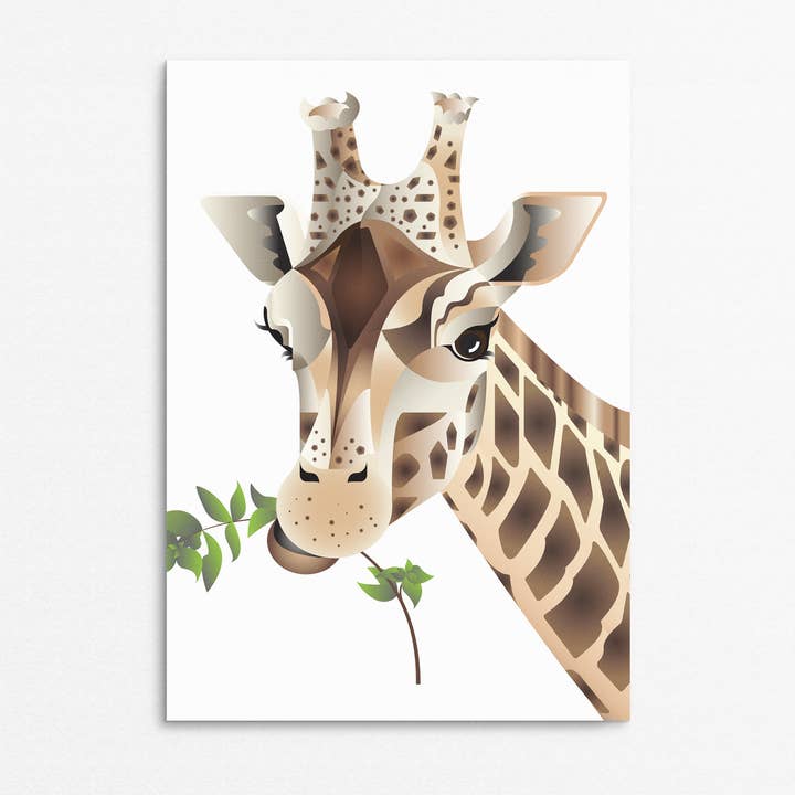 'Giraffe' Greetings card for wholesale by Rachel Hunt Illustration
