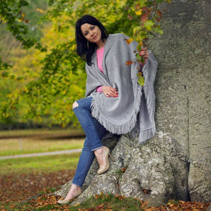 ECUALAMA - Wholesale Poncho - Women's - Baby Alpaca Wool Poncho Cape Wrap Shawl Coat