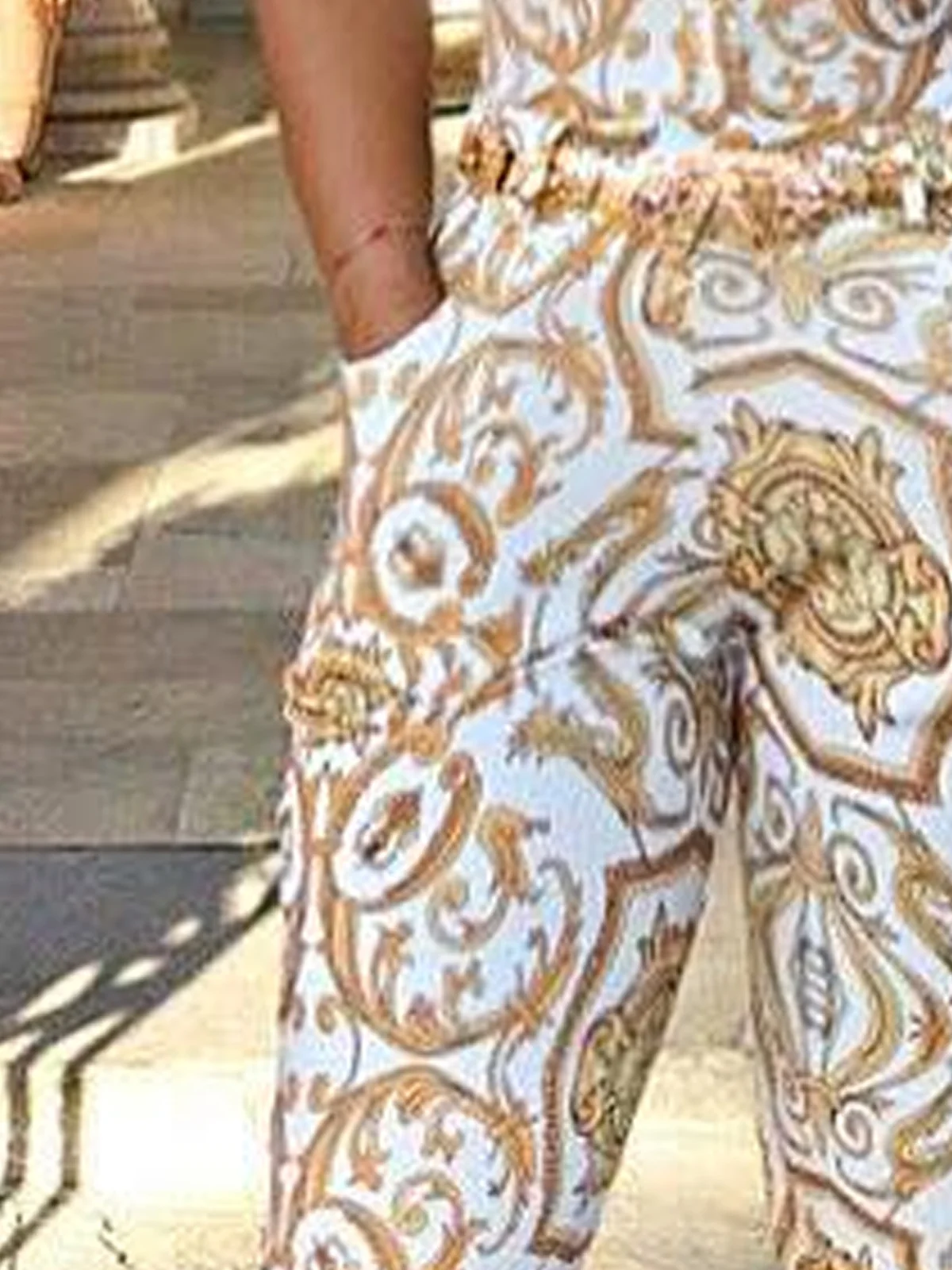 WHITE MULTI v neck sleeveless elegant jumpsuit for wholesale on Faire1