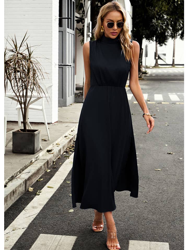 YNIQUE - Wholesale Jurk - Dames - Effen maxi-zomerjurk met gesmokte tankjurk voor dames, mouwloos