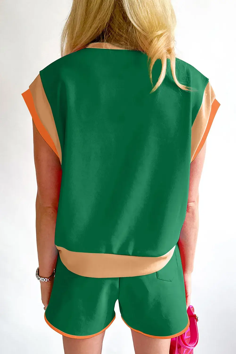 Lovesoft - Vente Ensemble de vêtements d'intérieur – femme - Ensemble de t-shirt à manches courtes et bordure contrastante de couleur unie11