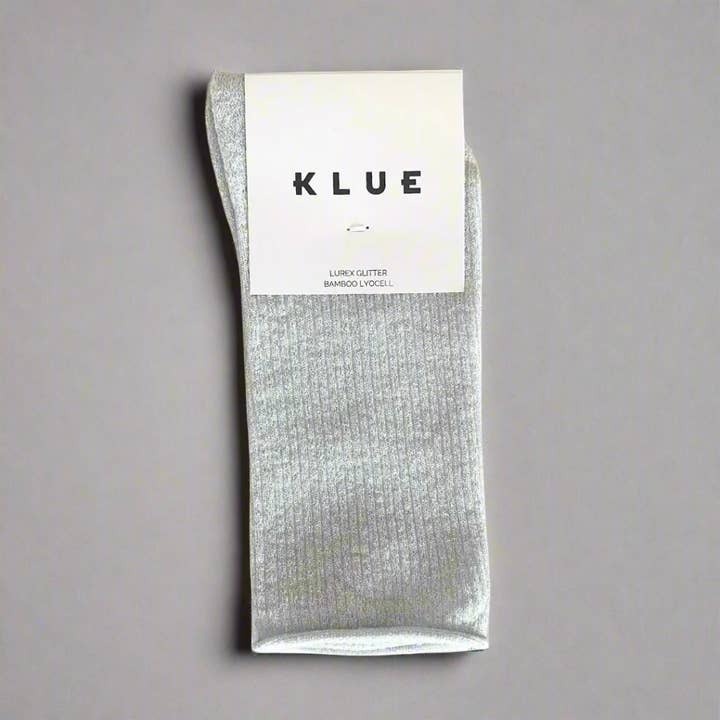 KLUE - Wholesale Socks – Women's - KLUE Glitter Lurex socks in eco-friendly Lyocell | White1