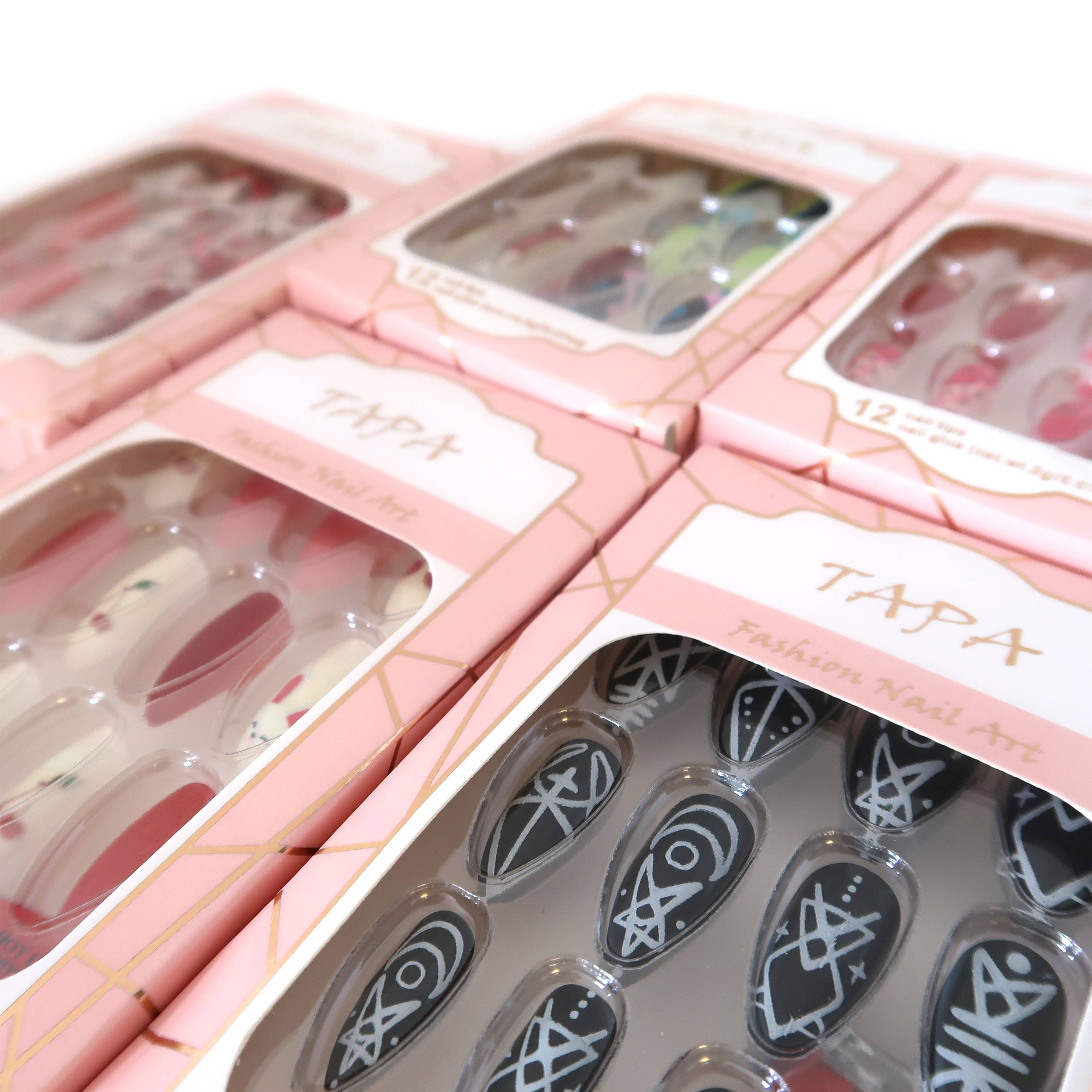 ASSORTED Multi Design Almond Fake Nail Set SS1112-35 (12PC) for wholesale on Faire1
