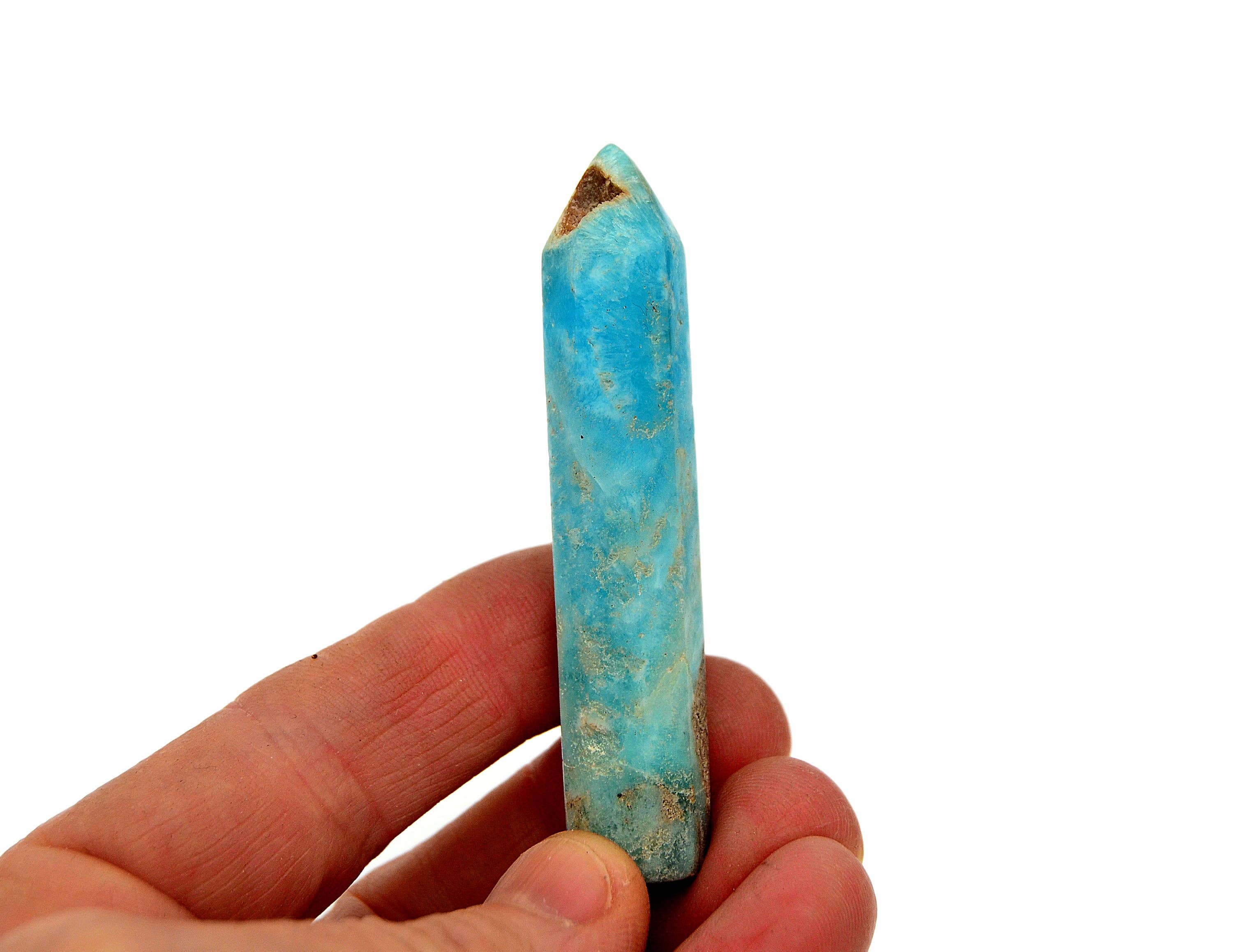 Kaia & Crystals – Großhandel Spiritueller Stein/Kristall – Blauer Aragonit Kristall-Spitzenpunkt (70 mm)7