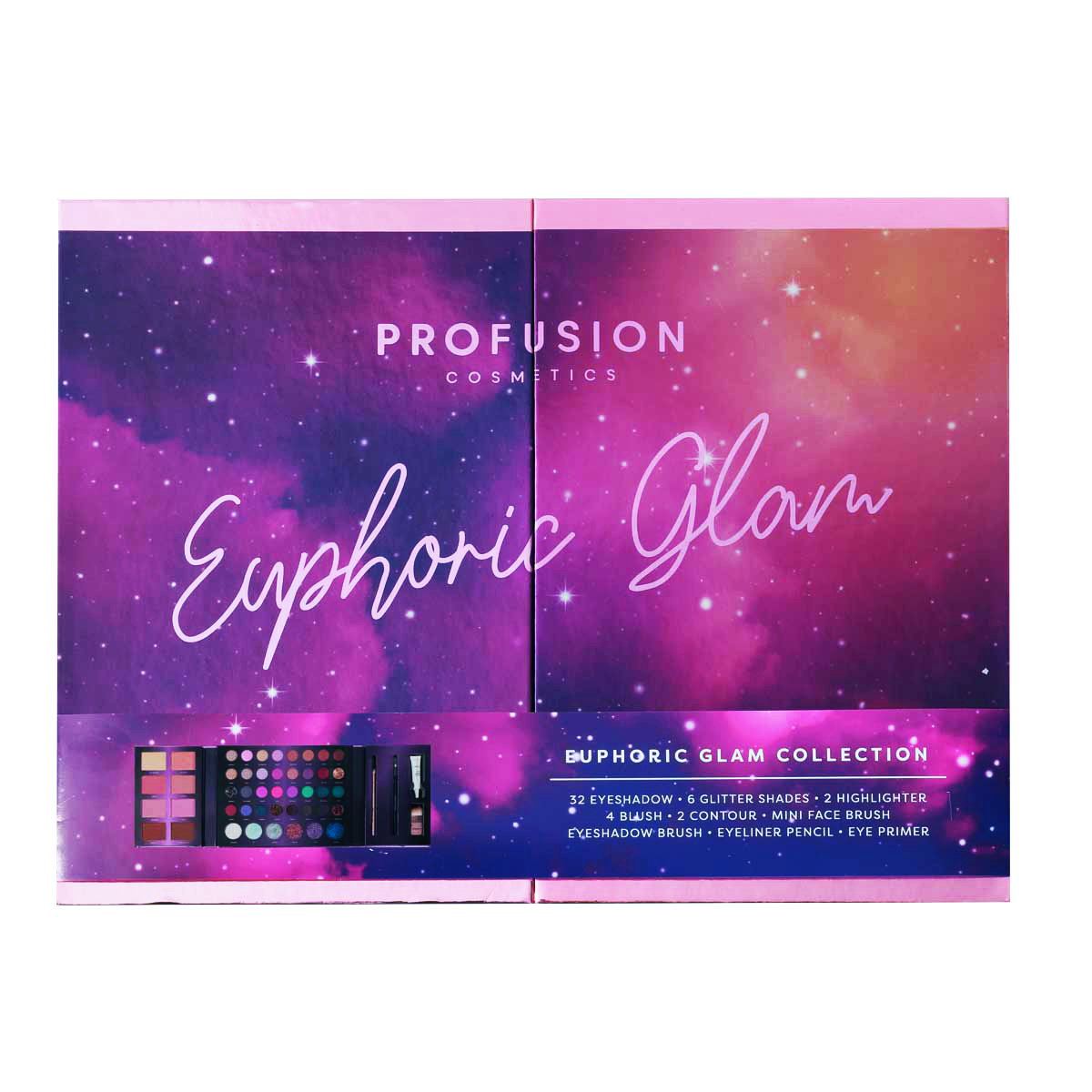 Profusion Cosmetics - Wholesale Eyeshadow Palette - Euphoric Glam - 72 PC All-in-One Makeup Portfolio Kit0
