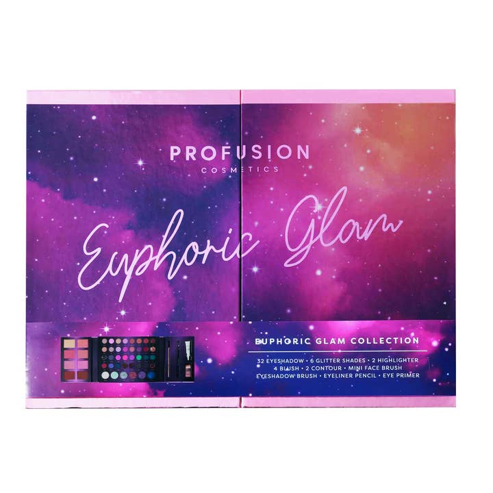 Profusion Cosmetics - Wholesale Eyeshadow Palette - Euphoric Glam - 72 PC All-in-One Makeup Portfolio Kit