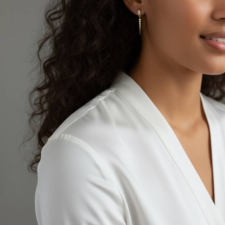 GoldFi – Großhandel Ohrhänger – Baguette Cubic Zircon Stone mit Spike Drop Ohrring1