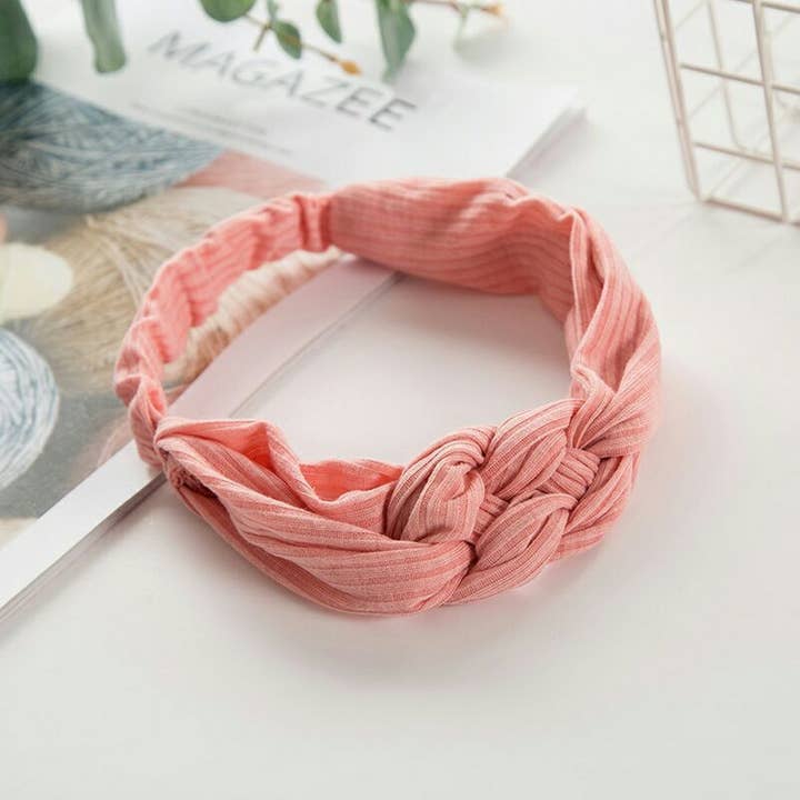 ACCITY - Wholesale Fashion Headband - Women's - SOLID COLOR TWIST CROSS HEADBAND_CWMM07299