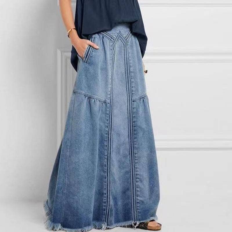 Miss Sparkling - Wholesale Skirt – Women’s - Maxi denim skirt