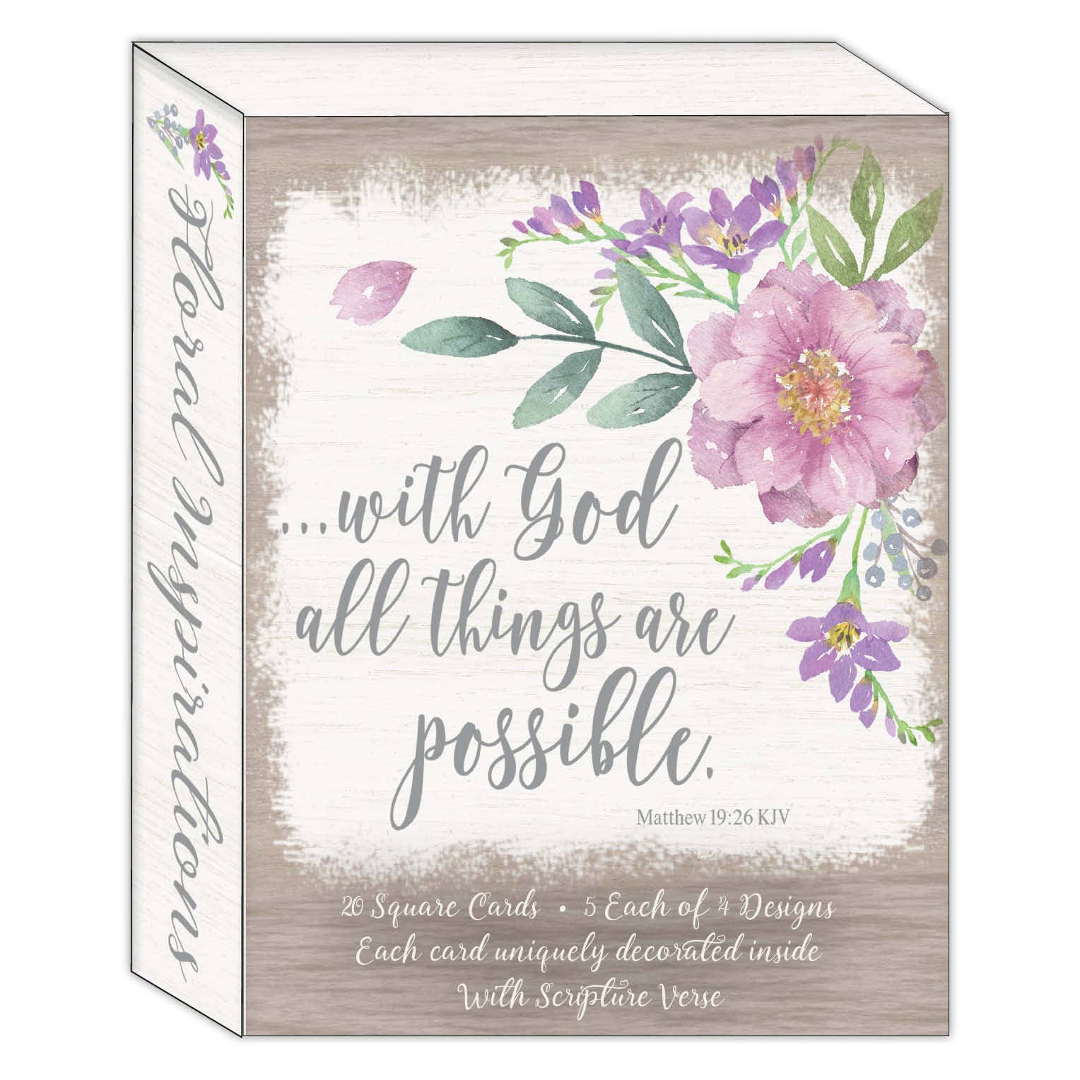 Crown Point Graphics - Wholesale Stationery/Notecard Set - Floral Inspirations - Boxed Note Card Assortment - 20 Cards1