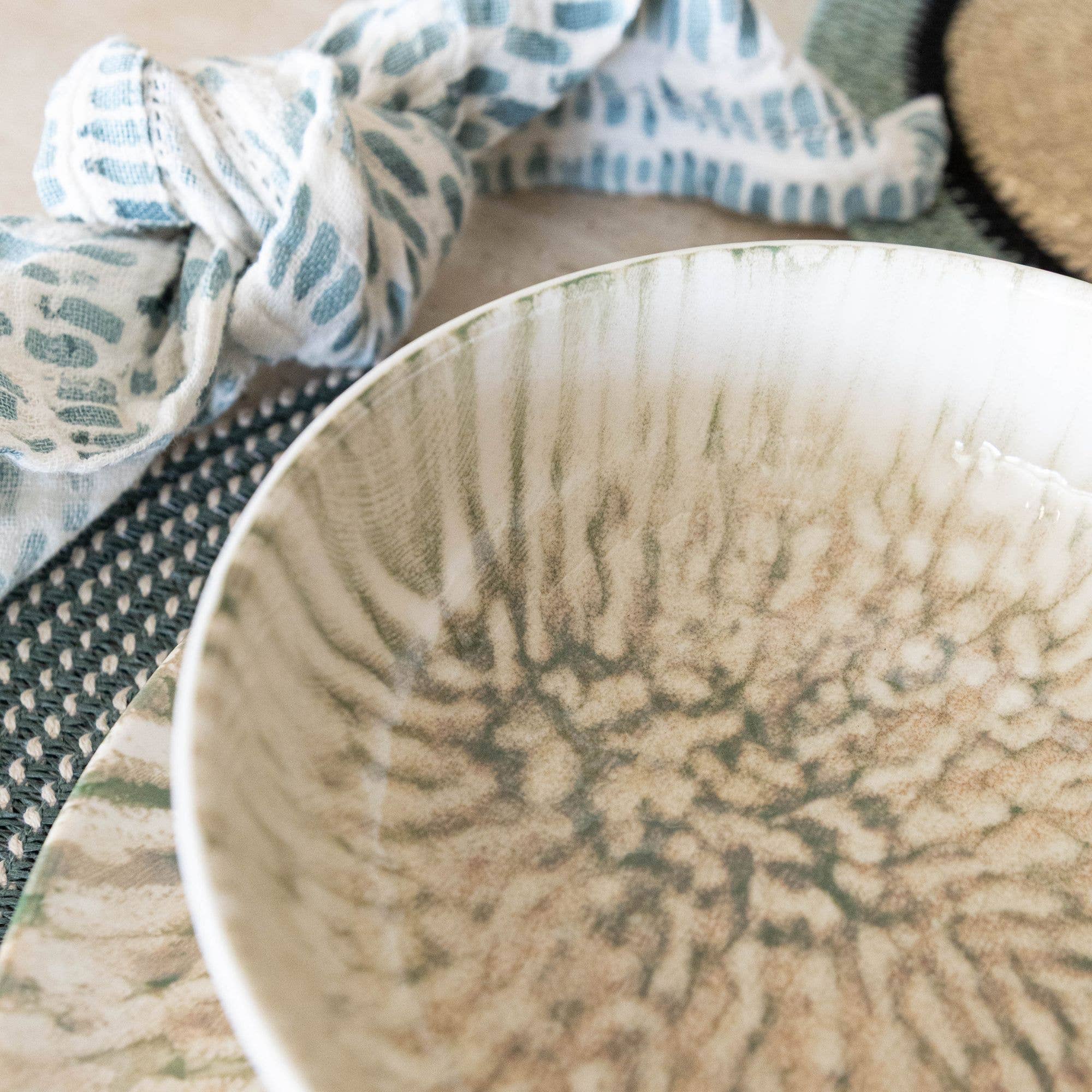 Novastyl - Wholesale Dinner Plate - JADE 600ml green and beige stoneware bowl2