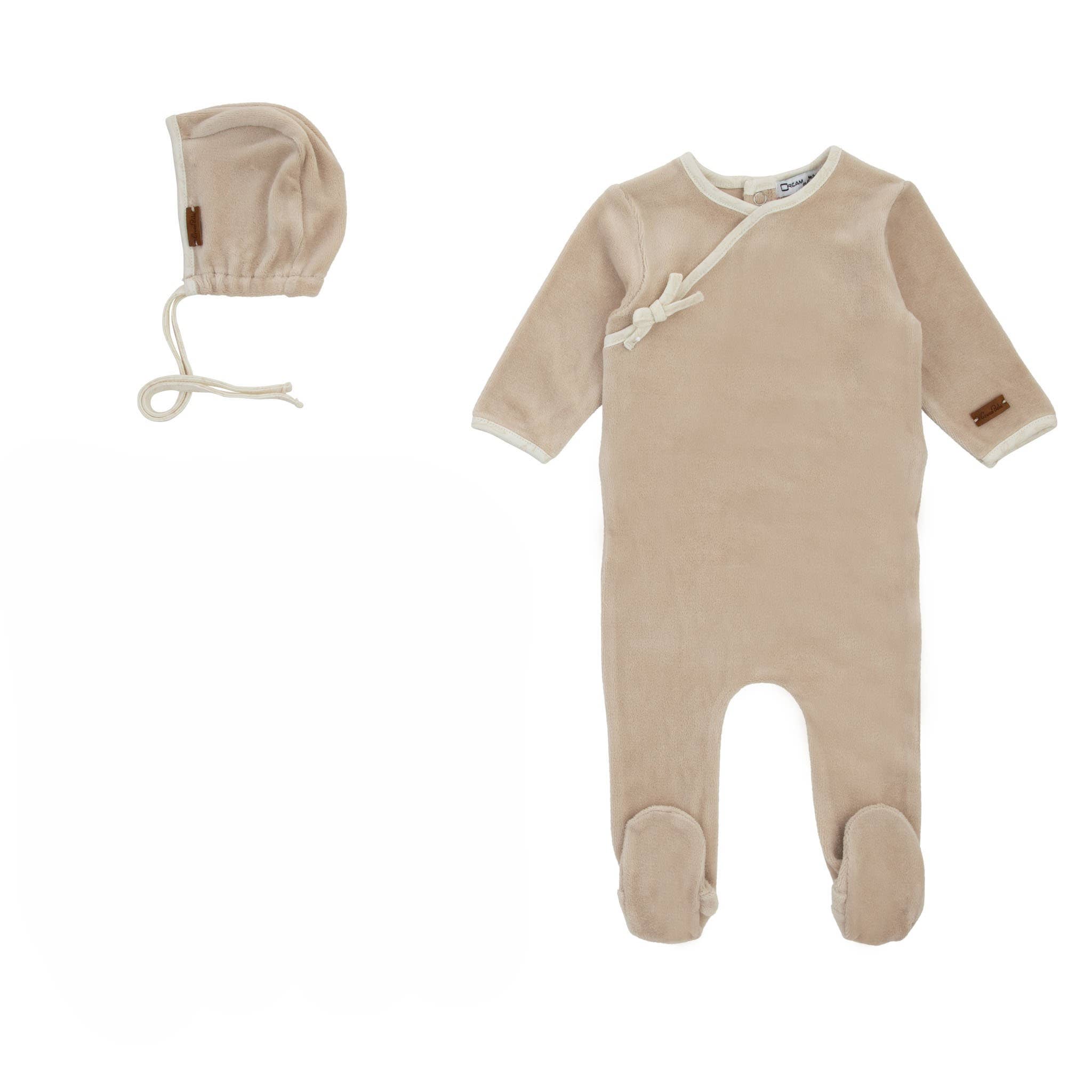 Cream Bebe - Wholesale Jumpsuit - Baby - Cream Bebe floral wrap footie with hat1