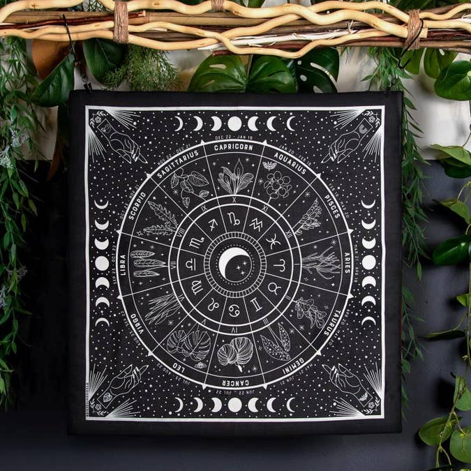 Plant Zodiac Bandana | Zwart voor wholesale door Variegate Design