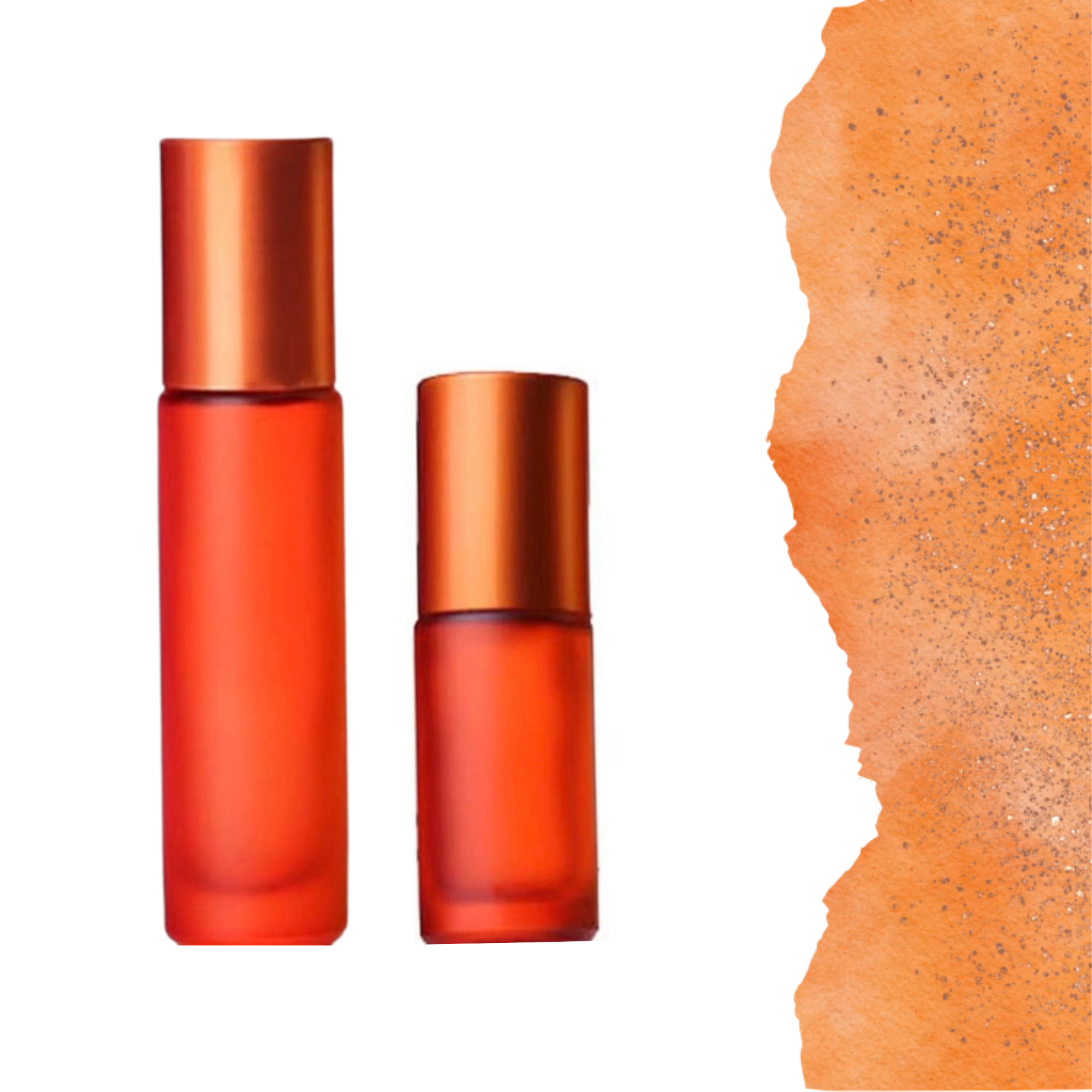 Essential Wellness - Body, Mind, Spirit – wholesale Essential oil roll-on – FROSTED ORANGE Roller Bottle 10/5ml - Choice of Cap & Roller1