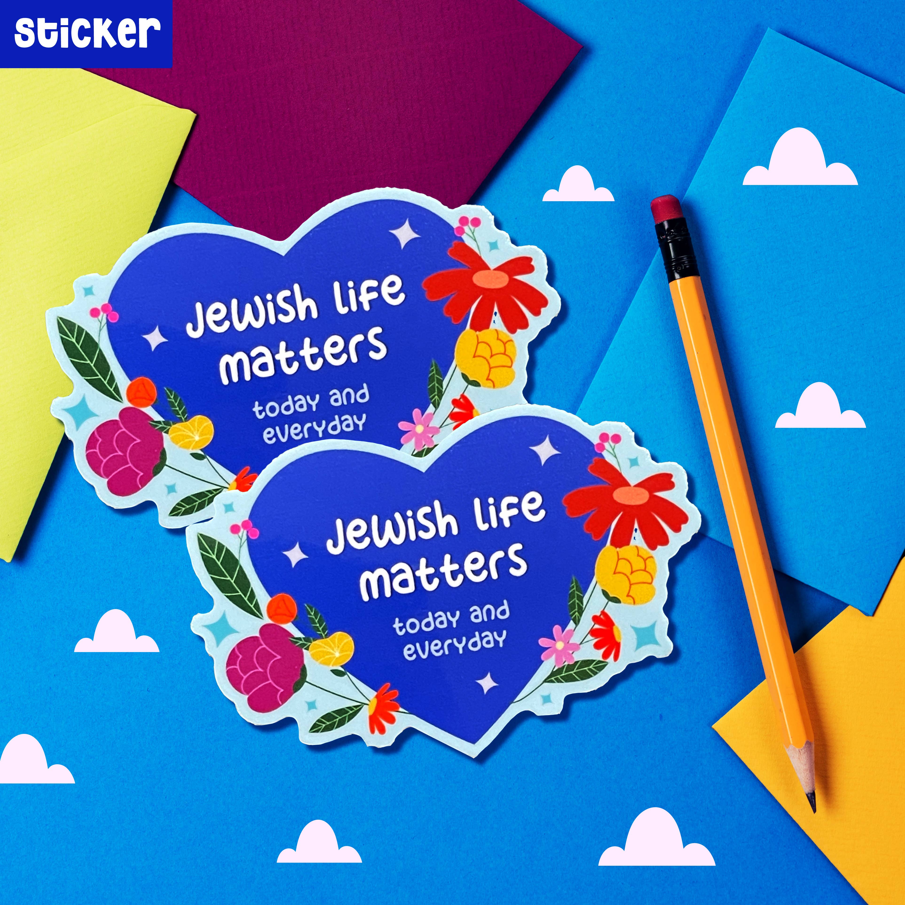 Neha Lee Designs - Wholesale Sticker - Jewish Life Matters Sticker, Resilience and Strength Art3