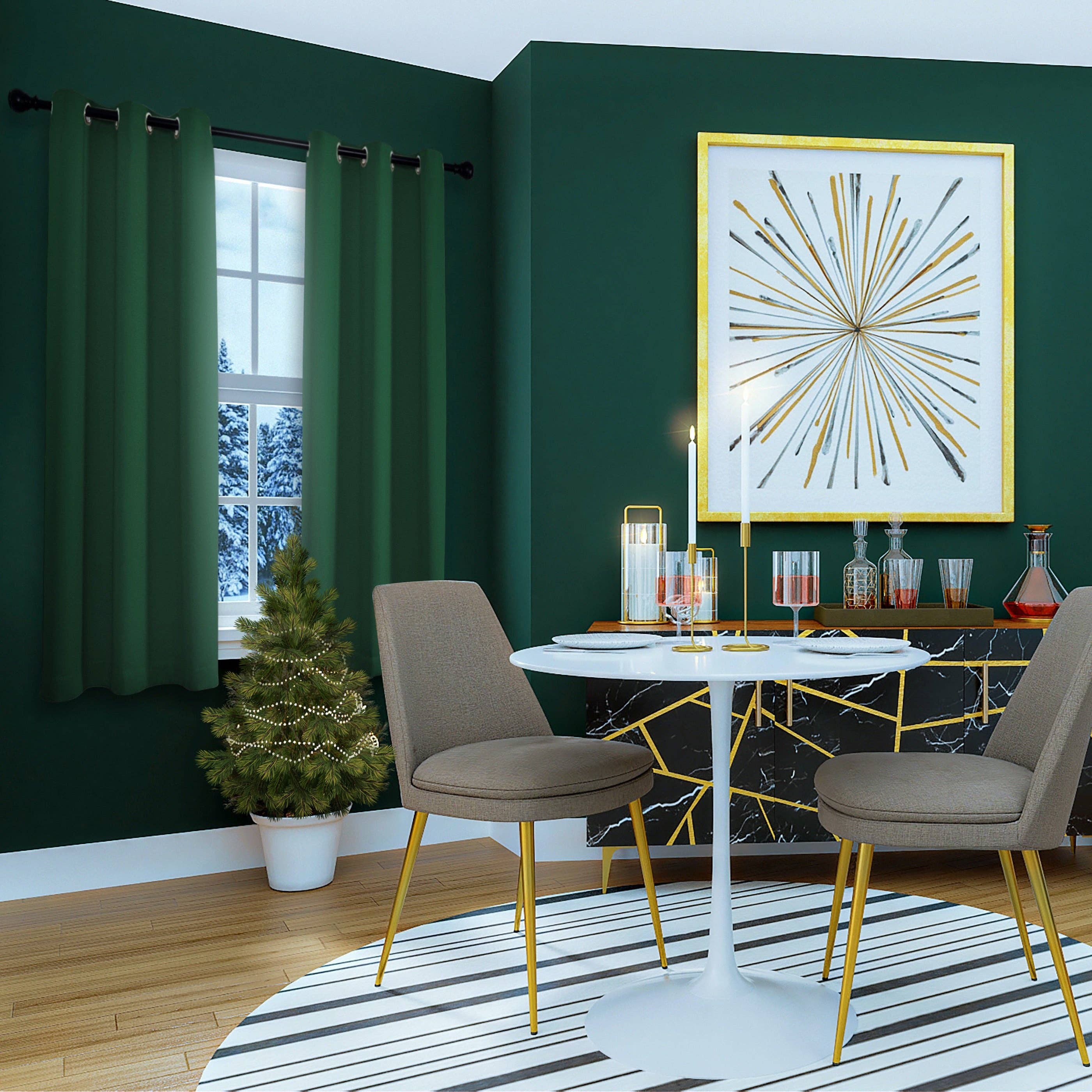 Happy Homewares – wholesale Curtain – Forest Green Blackout Curtains - Dark Thermal Eyelet - 46 x 63 Drop - 2 Panel5