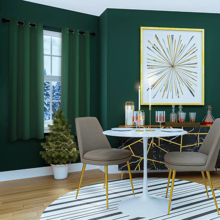 Happy Homewares – wholesale Curtain – Forest Green Blackout Curtains - Dark Thermal Eyelet - 46 x 63 Drop - 2 Panel5