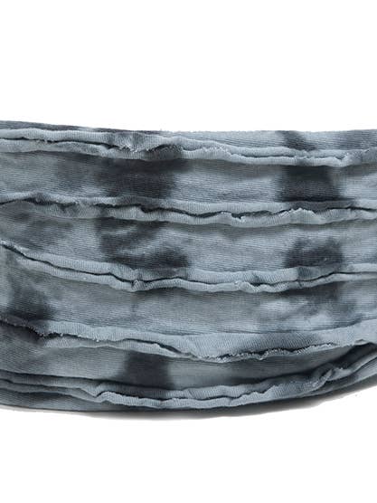 Black & White Tie-Dyed Adjustable Cotton Headband for wholesale by Earth Divas