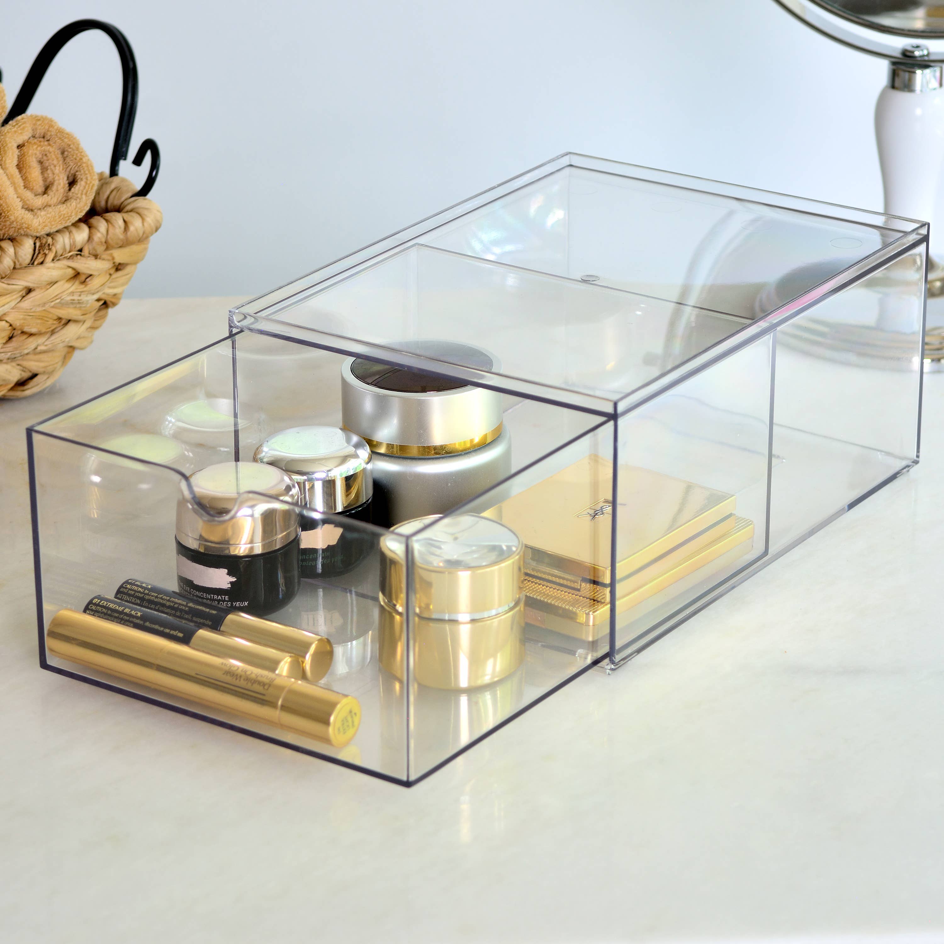 Youngever - Vente Rangement de tiroir - Lot de 2 tiroirs de rangement de maquillage empilables Youngever, 9 x 6,5 x 43