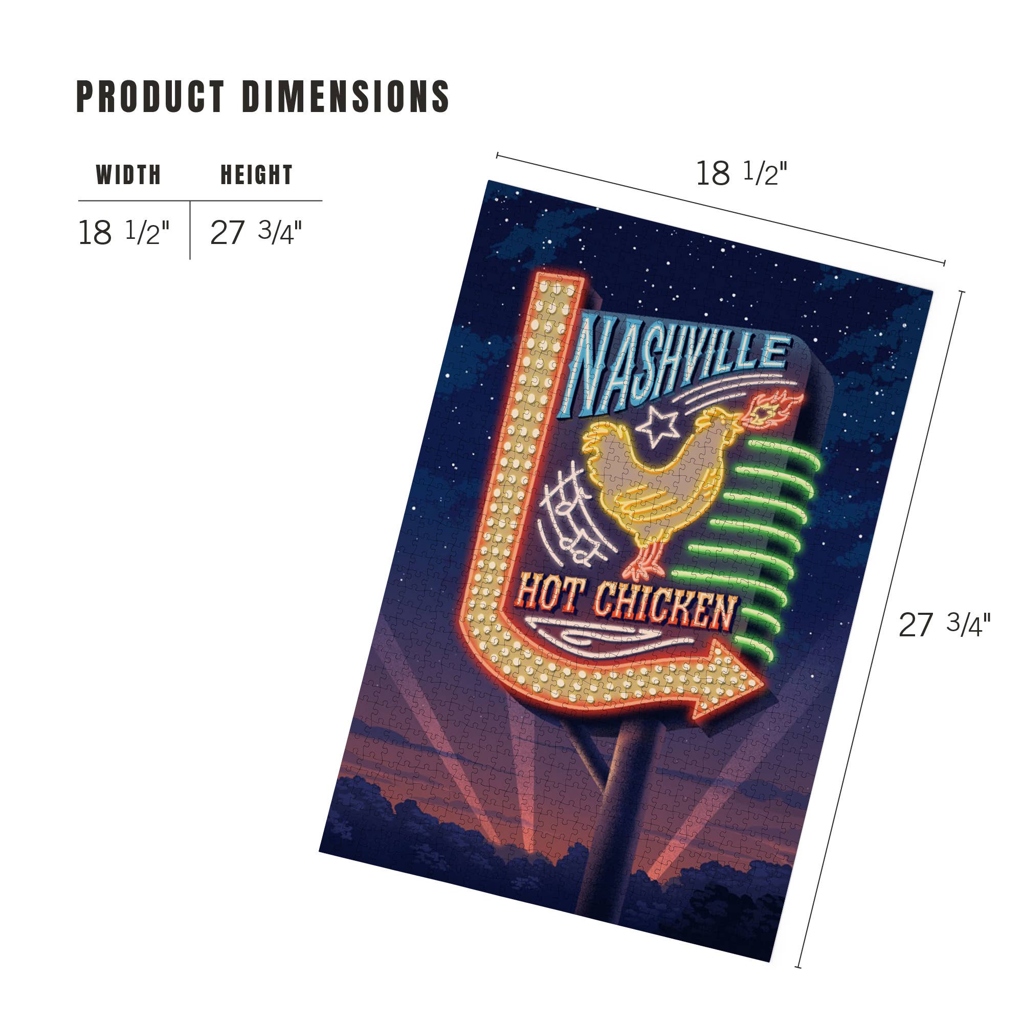 Lantern Press - Vendita all'ingrosso Puzzle - Adulti - Puzzle da 1000 pezzi Nashville Tennessee Litografia Pollo Piccante4