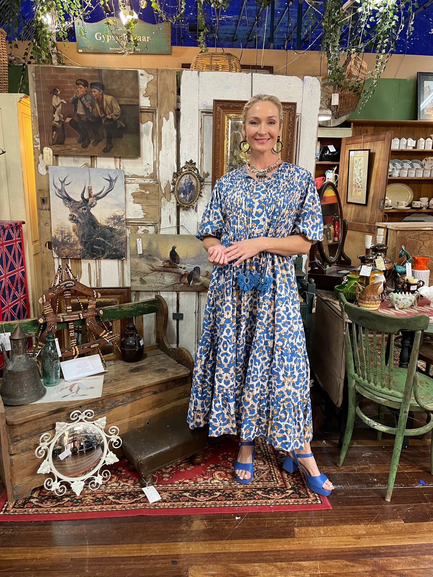 Roselle - Wholesale Dress – Women's - ROSELLE HALCYON DRESS BLUE LEO10