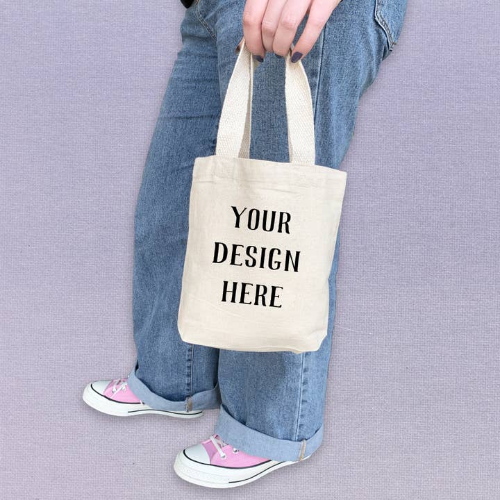 Sockprints - Wholesale Tote Bag - Women's - Mini Canvas Bag- Add Your Own Design