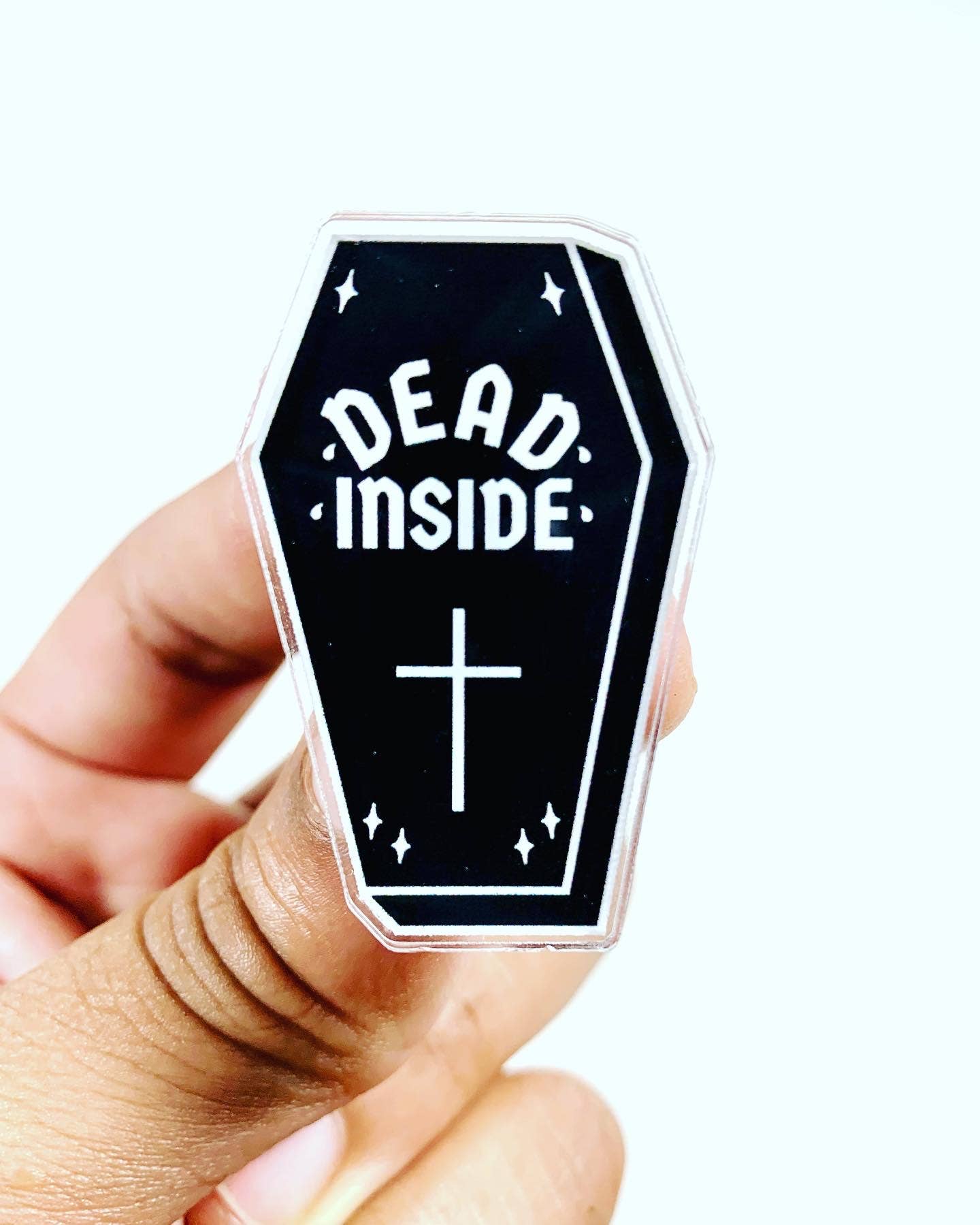 Christina iDesigns - Wholesale Lapel Pin/Button - Dead inside acrylic pin / dead pin / halloween / snarky