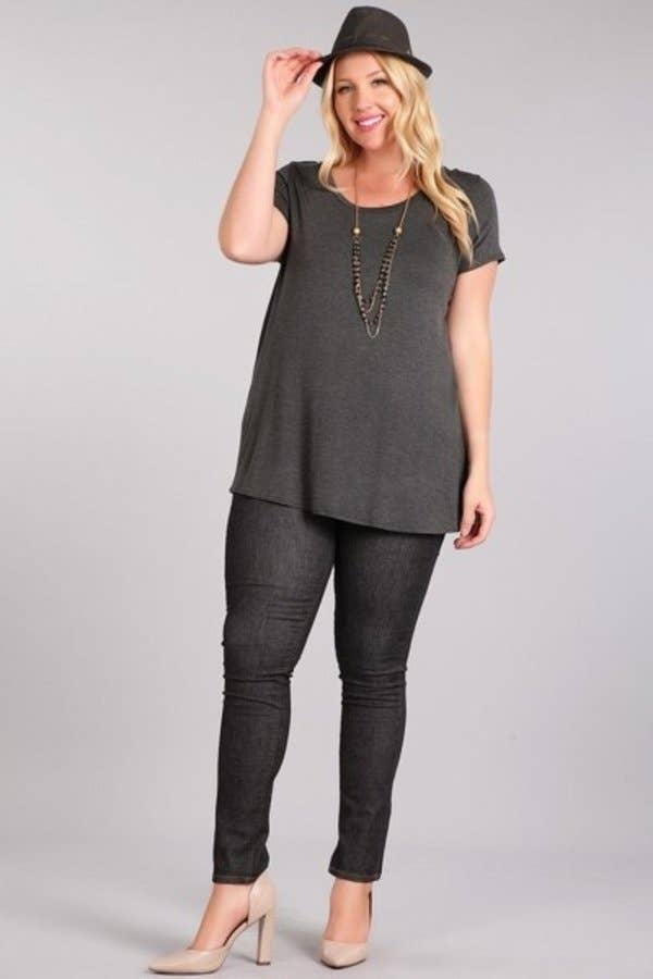 Chris & Carol Apparel - Wholesale Tunic - Women's - XJ413145T - Perfect Solid Plus Size Basic Tee Short Sleeve23