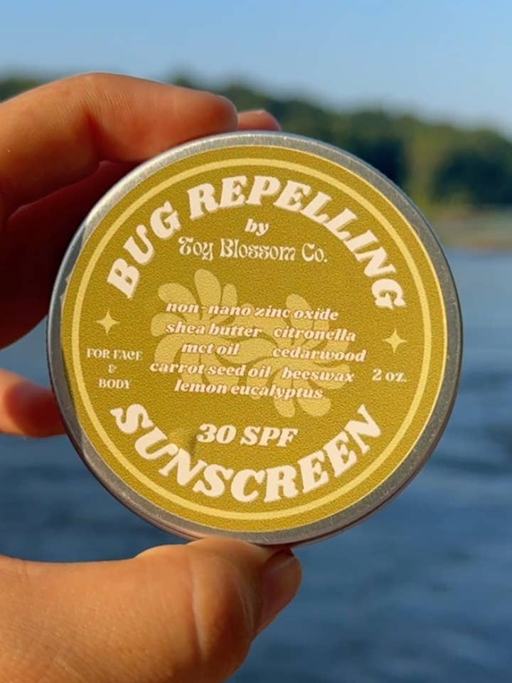 Mosquito and Tick Repelling Zinc Oxide Sunscreen SPF 30 for wholesale by Toy Blossom Co.