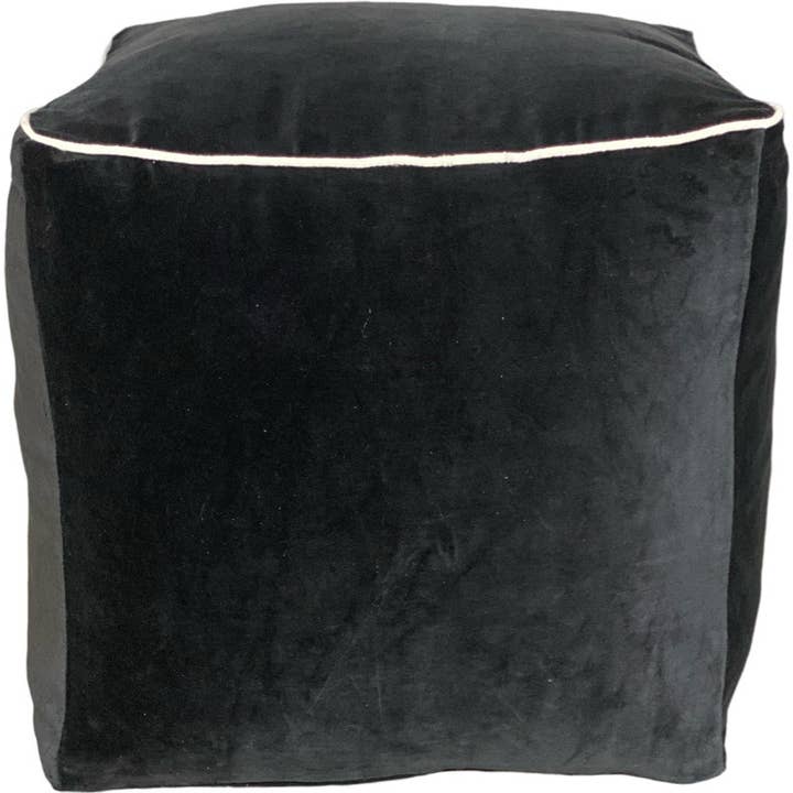 Velvet Ottoman Puf - Black for engroshandel hos Studio S Designs