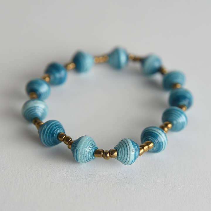 Project Have Hope - Wholesale Beaded Bracelet - Striped Stretch Paper Bracelet15