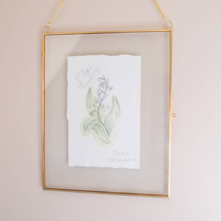 Geboortebloem in mei - Origineel minikunstwerk Lily of the Valley voor wholesale door Erica Catherine Illustration