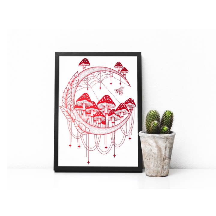 Lámina de luna de hongos para venta al por mayor de Cooper Calligraphy Art