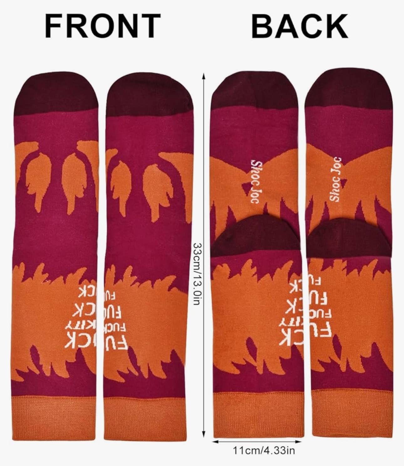 Shoc Joc Apparels Ltd - Vente Chaussettes – unisexe - F*Ck F*City F*Ck F*Ck5