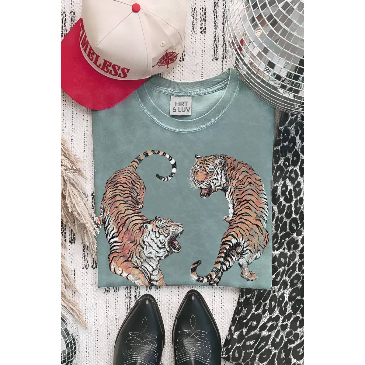 HRTandLUV - Wholesale T-Shirt (Graphic) - Women's - TIGERS PRINT MINERAL GRAPHIC TEE4