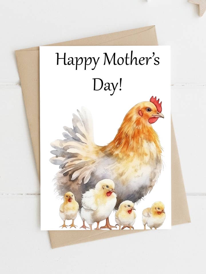 Fröhlichen Muttertag Henne und Küken Karte für den Großhandel von Homemade Hollydays Wholesale