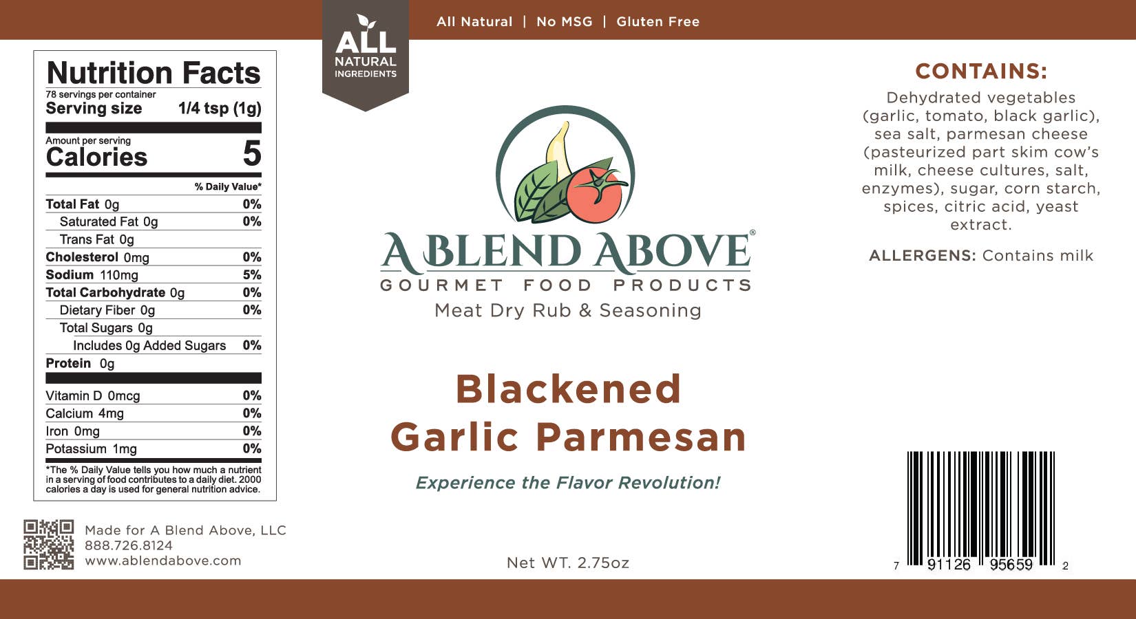 A Blend Above - Wholesale Rub - Blackened Garlic Parmesan Spice Rub