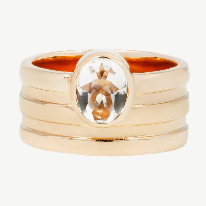 Rijring in Topaz/Goud voor wholesale door Studio Grun