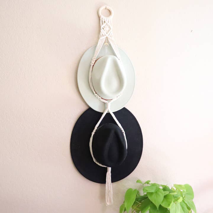 Under The Pines Goods - Wholesale Hat Rack - Macrame Hat Hanger | Boho Hat Display