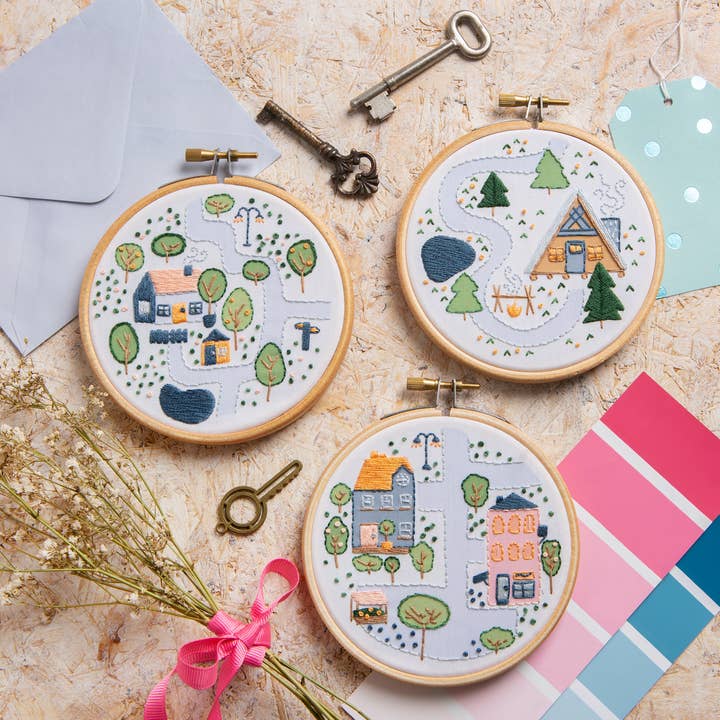 Hawthorn Handmade (US Duties Paid) - Wholesale Embroidery/cross-stitch supplies - Village Cottage Mini Embroidery Kit | Complete Craft Kit for Beginners4
