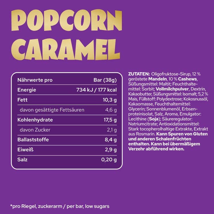 ahead - Wholesale Chocolate Bar - Popcorn Crunch - Caramel Bar (Tray 12x38g)7