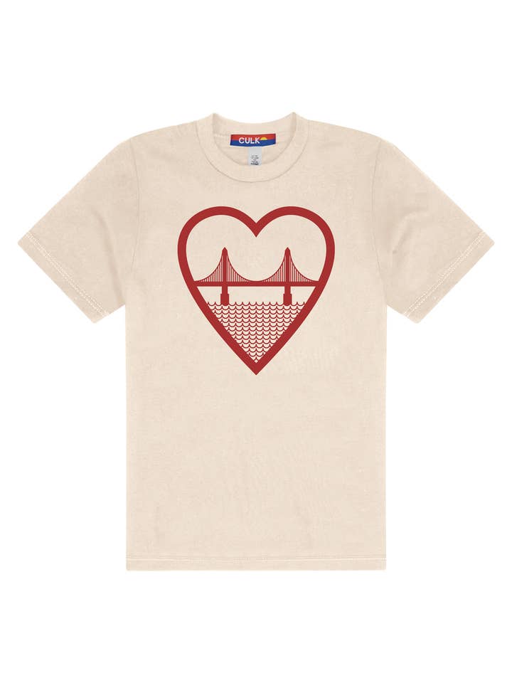 Culk - Wholesale Screen Printed T-Shirt - Kids - I Heart SF Youth Tee Natural