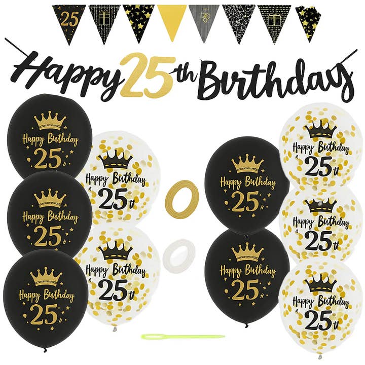 Generise 25th Birthday Decoration Set for wholesale by My Wholesale Warehouse
