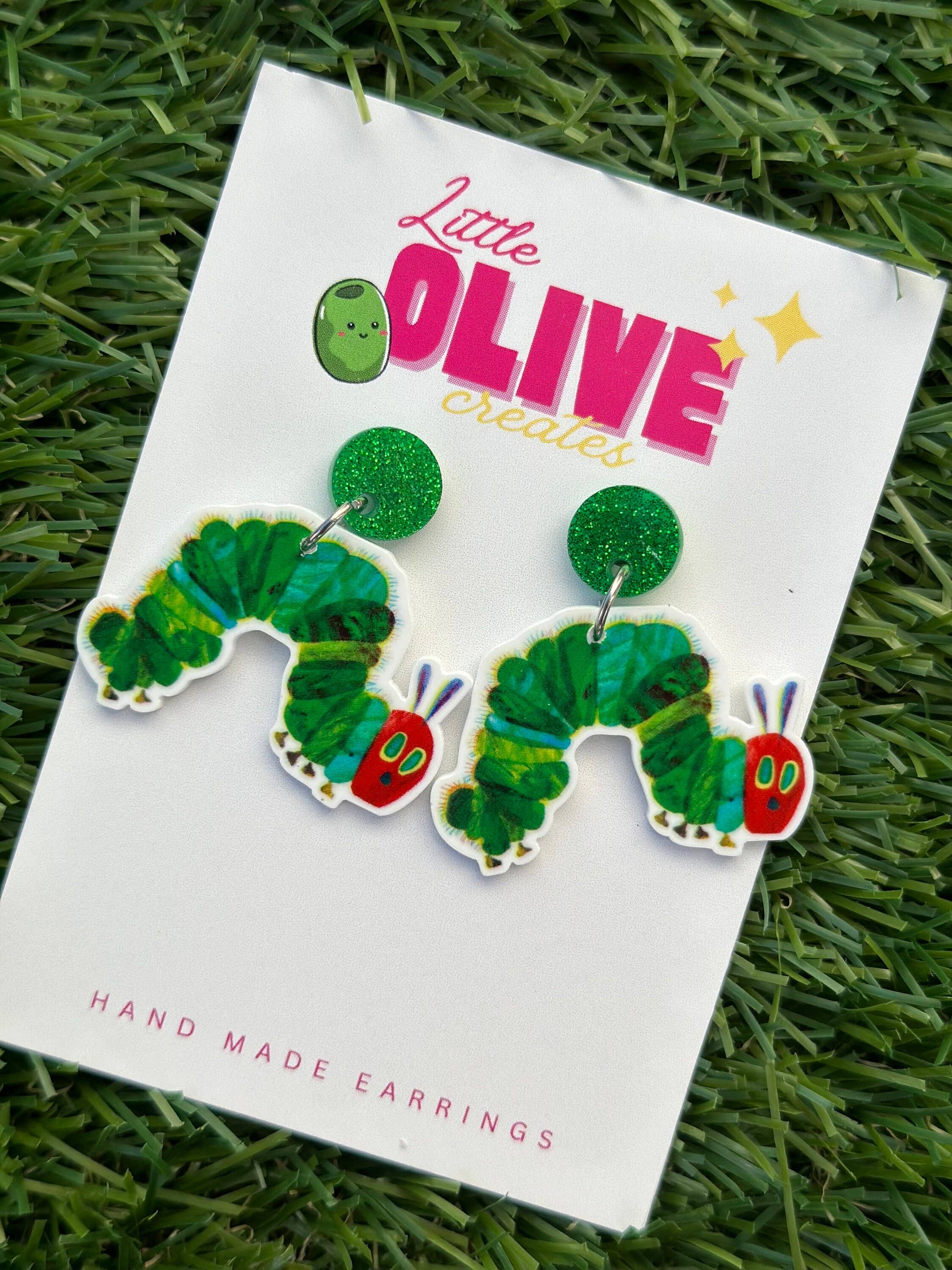 Little Olive Creates – wholesale Stud/post earrings – The Hungry Caterpillar Teacher Book Week Earrings3