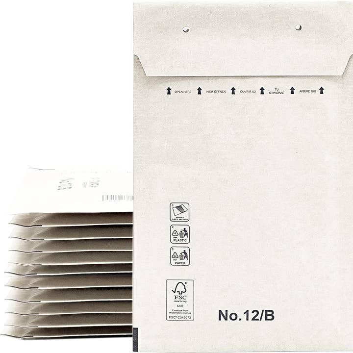 White Padded Envelopes 100x165mm Adhesive Closure (400u) for wholesale by MEDEL OFFICE