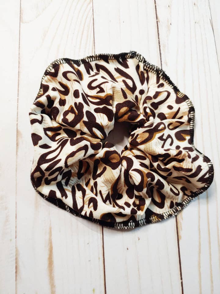 Cherished & Free - Wholesale Scrunchie - Women's - Amelia Oversized Leopard Scrunchie Supersized Jumbo